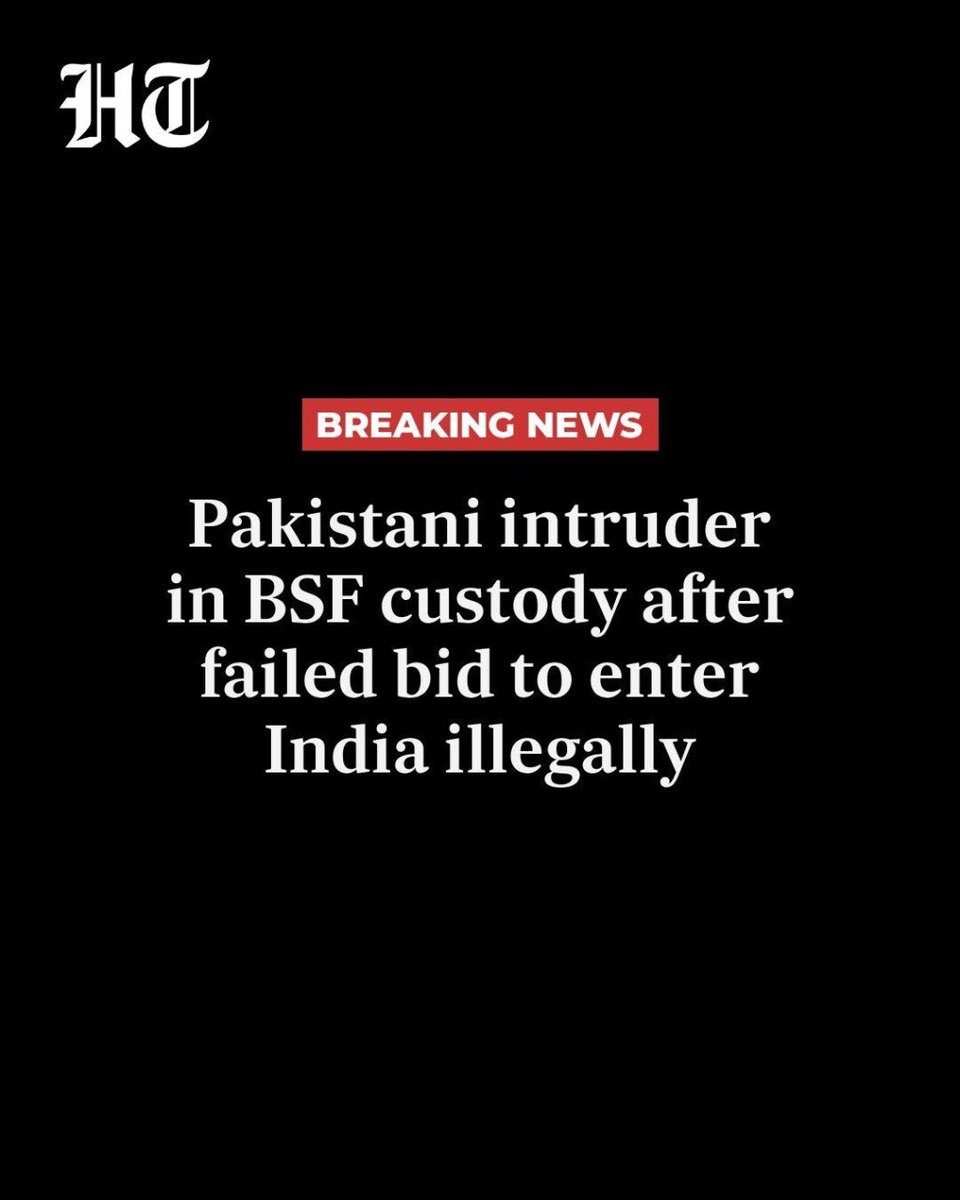 ashokmalik's tweet photo. A #Pakistani national was detained by #BorderSecurityForces on Monday after a failed attempt to cross the border. As per the official #BSF statement, the man was spotted trying to cross over into India along international border.
Read more: https://t.co/NcL8vBcFwW https://t.co/uCY2wwvXit