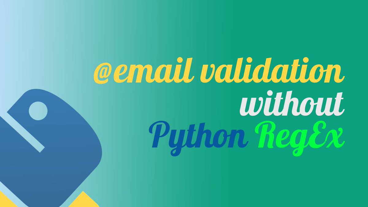 rustcodeweb's tweet image. How to Validate Email Addresses in Python Without Regex:
 medium.com/p/how-to-valid…