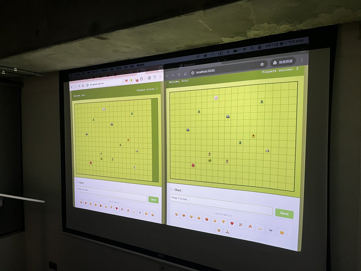 rubytaiwan's tweet image. Demo time of #codeparty extend version on 3rd day of #rubyconftw x #coscup 2025 all games built by #async