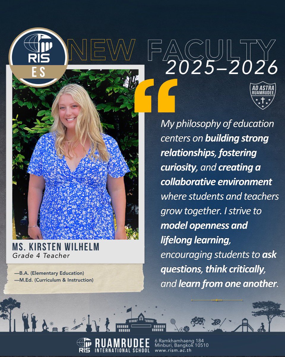 Excited to start my 6th year in Bangkok, Thailand! <a href="/risruamrudee/">RIS Ruamrudee International School</a>