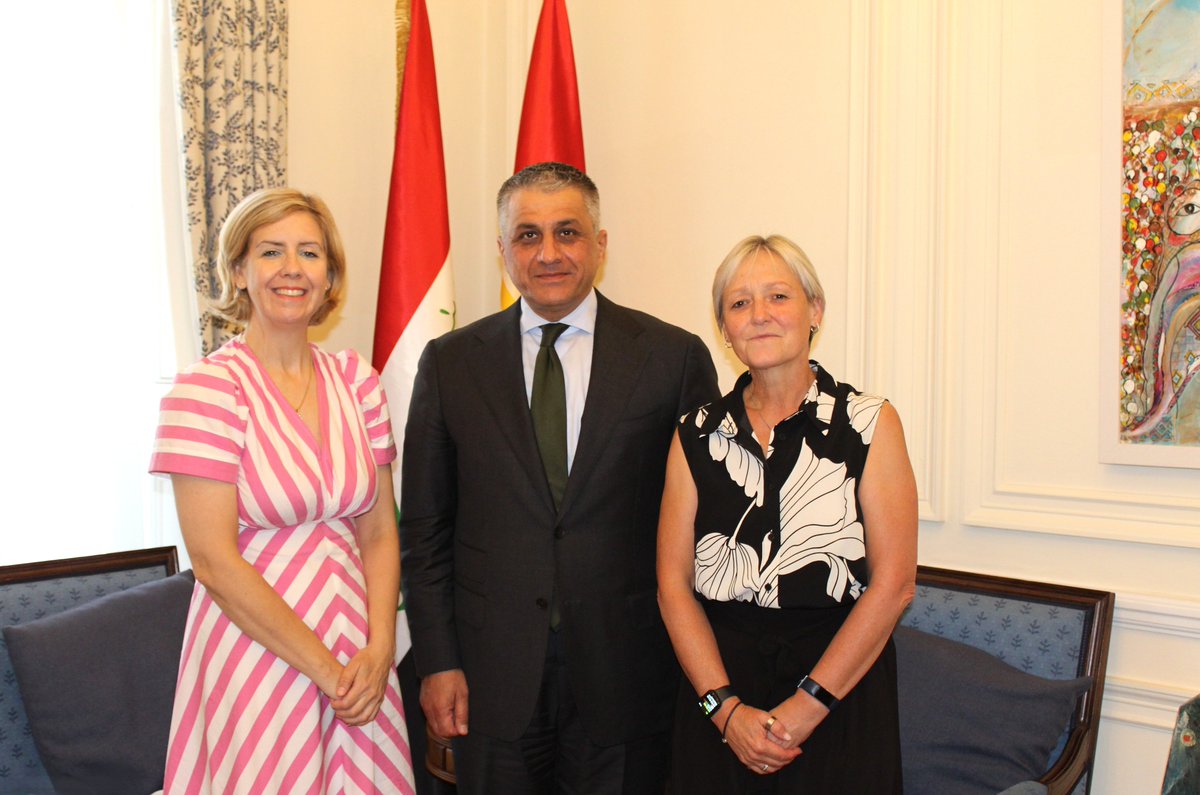 karwanTahir's tweet photo. I was delighted to warmly welcome long-standing friend Dame Andrea Jenkyns DBE @andreajenkyns, the Mayor of #Lincolnshire, and her deputy, to the @KRG_UK mission.
We had a wonderful catch-up and discussed the upcoming "Great Exhibition" and the significance of offering a platform for economic connections between countries.