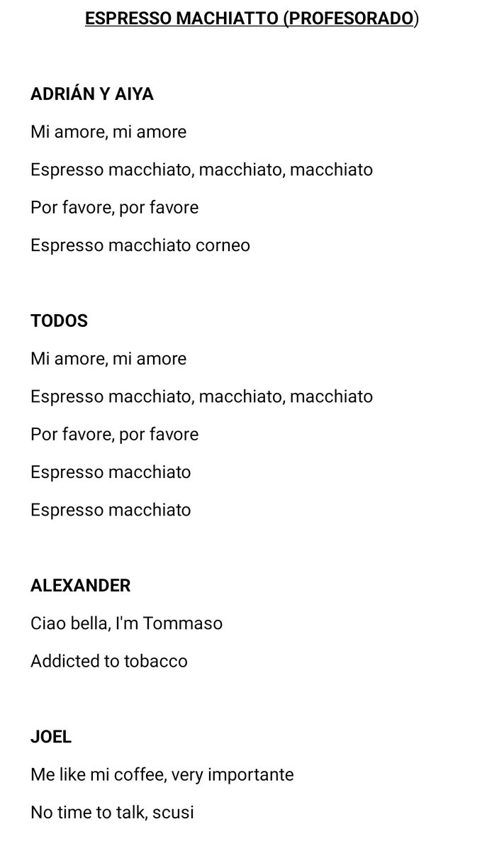 dolceataraxia's tweet photo. El profesorado cantaremos “Espresso Machiatto” de Tommy Cash, ganador de EurovisiónFK 2025.

@teachersattemp @aiyadncr_ @XFlxmxctxr @ENBAJOPERFlL @F1TNESSMAN @teatchingmusic @MAGICWITHVOICE @ramitodvioIetas 

#OTFKDirecto11A https://t.co/1EeO69kKq3