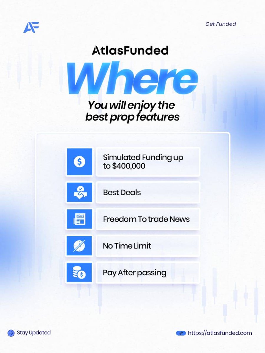 Atlas Funded offers a revolutionary prop trading experience designed for ambitious traders like you.

🔹 Instant Funding
🔹 Atlas Access ( 1-Step &amp; 2-Step)
🔹 1-Step &amp; 2-Step Evaluation 

Kickstart your trading Journey with us Today!🔥
checkout.atlasfunded.com