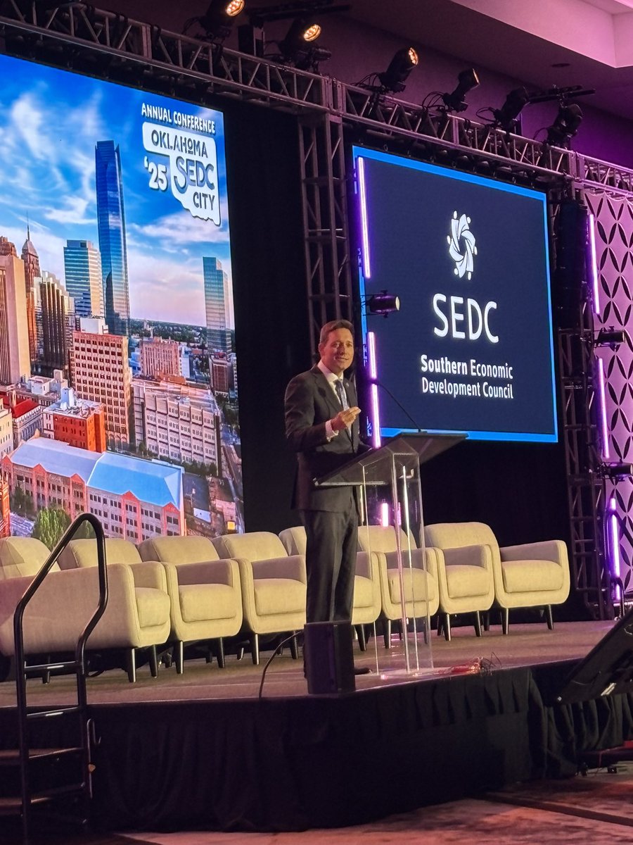 Great to have <a href="/LtGovPinnell/">Lt. Governor Matt Pinnell</a> tell everyone at the Southern Economic Development conference what a great State Oklahoma is! #SEDC25