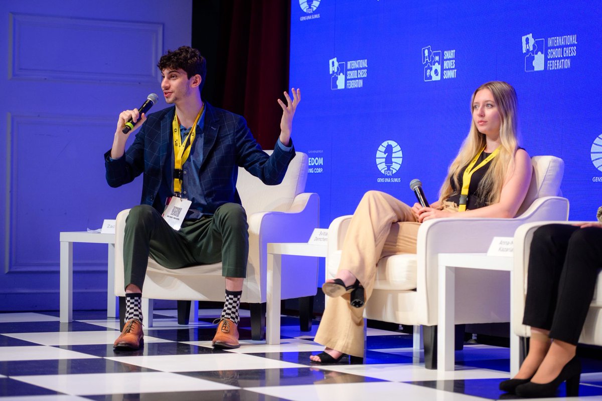 demchsveta's tweet photo. Some pics from the Smart Moves Summit last week 😊 My first time on a panel, and I couldn’t have asked for better company! Hoping for more future events like this to promote and grow chess! @ischoolchess https://t.co/FyfymmU5BP