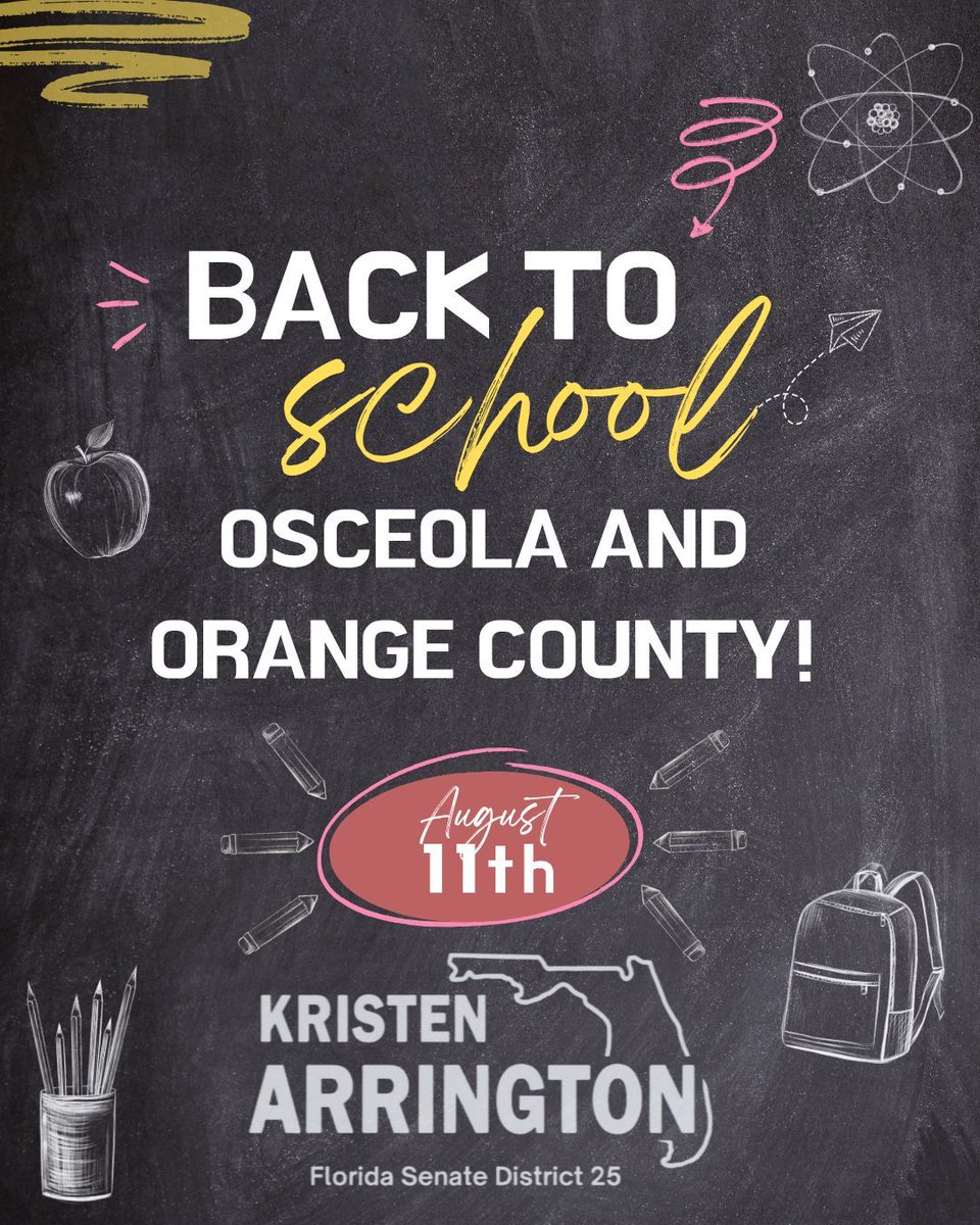 Wishing all the students, teachers, and families in Orange and Osceola County a great start to the new school year!📚🍎

As classrooms fill with excitement and learning, let’s take a moment to thank our educators and school staff for the work they do every day to support our kids