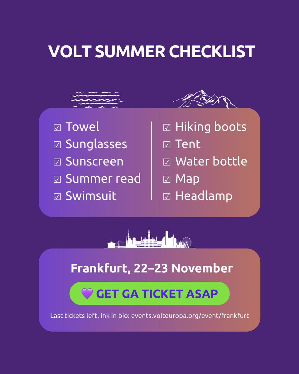 One ASAP thing to do this Monday is to get your Frankfurt GA ticket (very few left): events.volteuropa.org/event/frankfur…