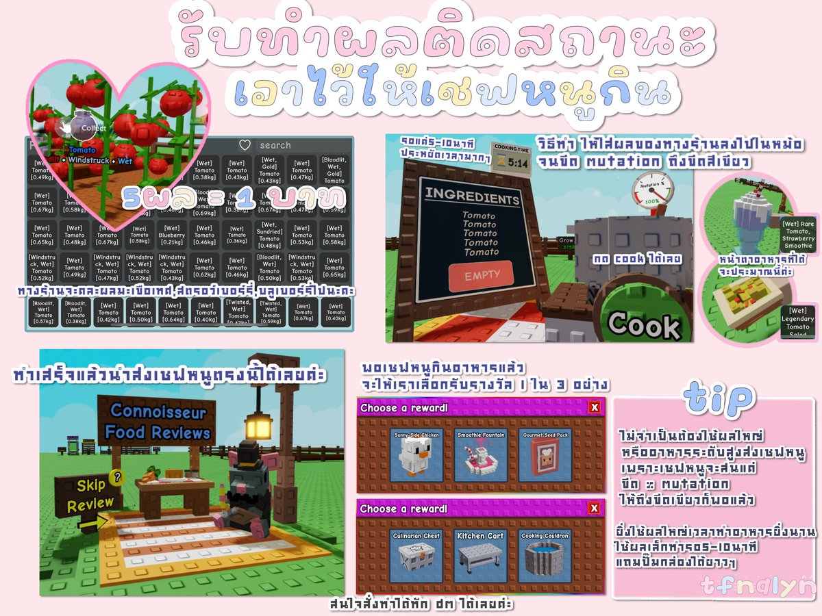 tfnalyn's tweet photo. .   ♪ྀི   ˚  ขาย/รับทำ ⸝ ผลไม้ติดสถานะส่งเชฟหนู ˚ 🐭👨🏻‍🍳  .

                      price : 5 ผล 1 บาท

   𓈒 ࣪  ⋆ สนใจ dm สอบถาม/สั่งทำได้เลยค่ะ 𓈒 ࣪  ⋆

 #growagardenซื้อขาย #growagardenth https://t.co/uPeQPQzTU4