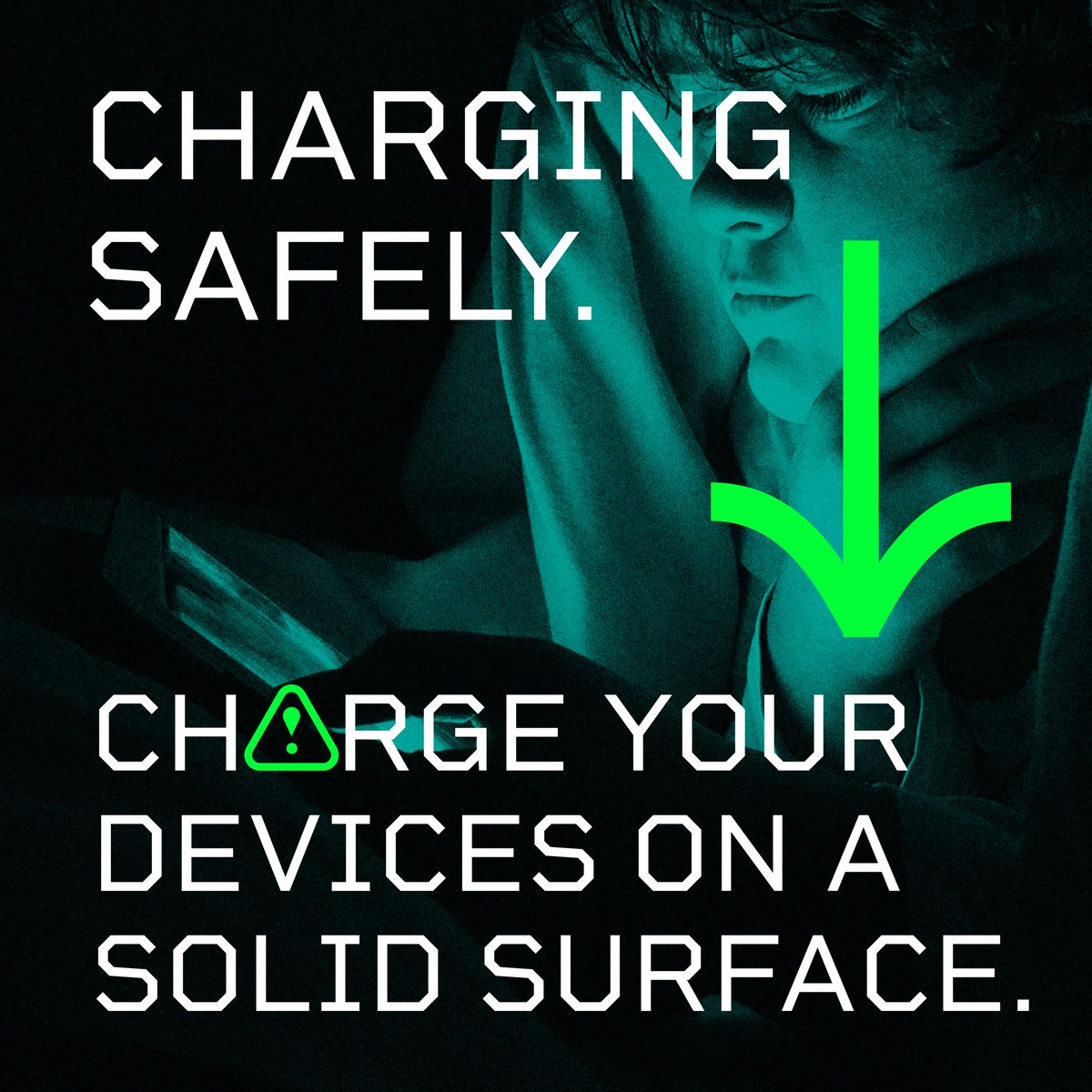 Do your kids charge devices on their beds or under pillows? 🔋🔥

Make sure they know the risks! Always charge laptops, phones and tablets on hard, flat surfaces like desks or tables. Avoid charging on beds, under pillows or leaving devices plugged in overnight or unattended.