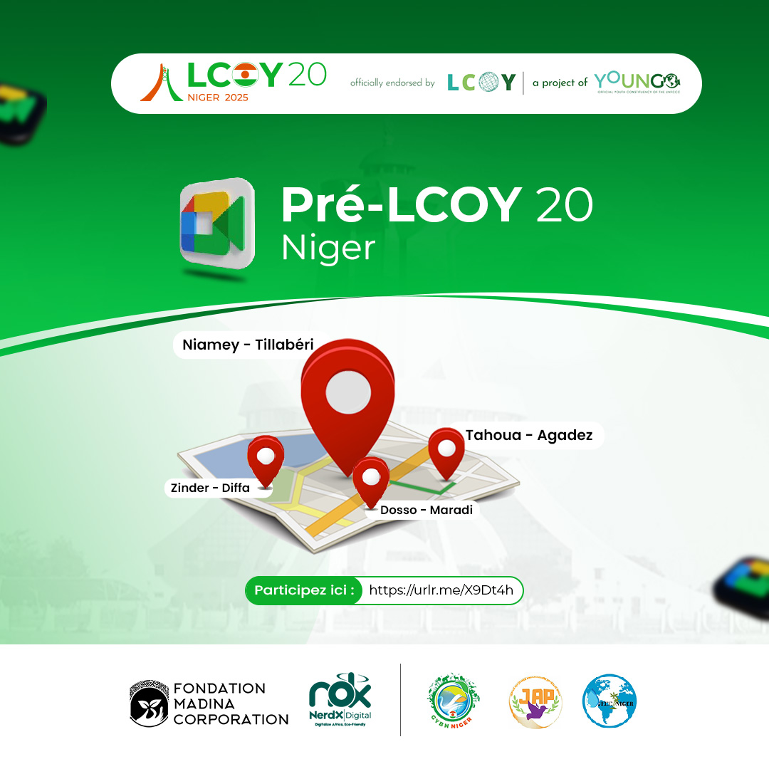 lcoyniger's tweet photo. La mobilisation commence sur le terrain (virtuel) !
La #LCOYNiger2025 débute par des pré-LCOY en ligne pour entendre les réalités de chaque région.
Tu veux parler climat, eau, mobilité dans ta zone ?
C’est le moment. On t’écoute.
Inscris-toi vite : https://t.co/s1Mvam1YYG https://t.co/BywMxHgSNO