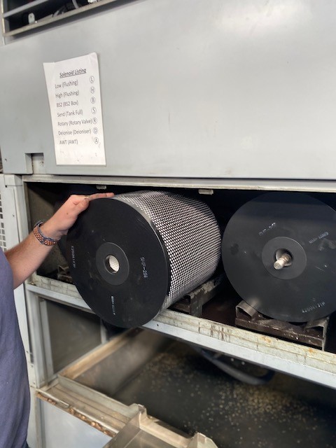 Replacing filters on a #Sodick wire eroder, part of regular maintenance. 
#precisionengineering #EDMmachining #sodick #wireEDM #sparkEDM #ukmfg