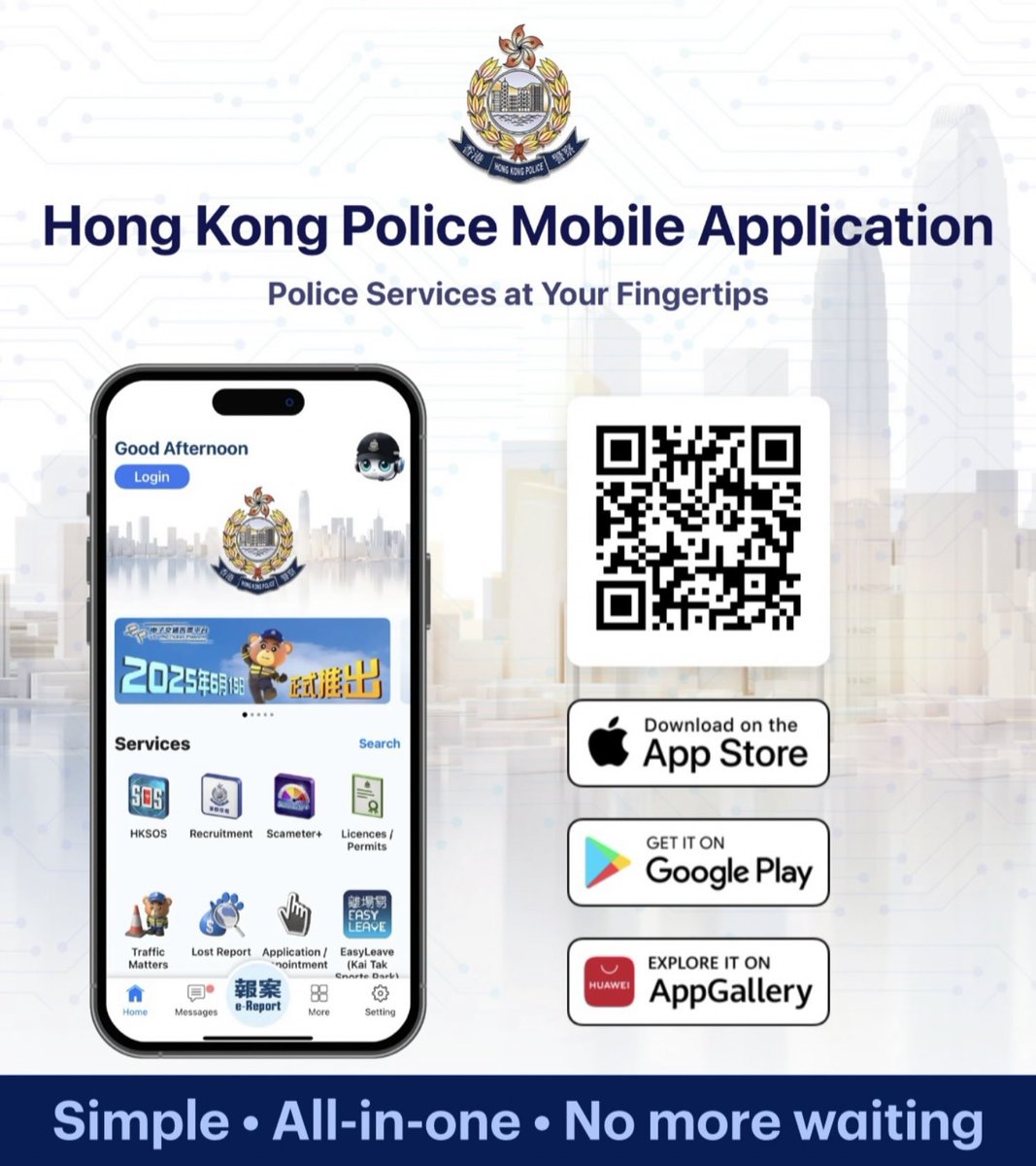 hkpoliceforce's tweet photo. PANORAMIC👮♂️👮♀️POLICE SERVICES
AT YOUR FINGERTIPS🤳
To serve our #SmartCity🇭🇰 with even greater efficiency, 🚔we officially launched the ALL-🆕#HKPolice📱App on AUG 10—a #SuperApp embodying5️⃣0️⃣+ digital services to enhance #UserExperience (#UX)✨
Highlights of the #AllInOne app👇
➖ ➖ ➖ ➖ ➖ ➖ ➖ ➖ ➖ ➖
🤖 ‘YesSir’
—an #AI-powered #chatbot that is:
● marking the first-ever use of a #LargeLanguageModel (#LLM) chatbot by a 🇭🇰Government department
● ready to answer your enquiries online 24/7 💬⏱️🌇🌃
➖ ➖ ➖ ➖ ➖ ➖ ➖ ➖ ➖ ➖
🚨 a cutting-edge e-Report Centre
—bolstered with 🆕 features:
🗒️▶️✅ ‘auto-fill’ function for forms
🗒️⏸️✅ temporary ‘save your progress’ function for to-be-completed forms
📁➡️📂 increased storage space for uploading attachments
🗺️ maps & signage📍
➖ ➖ ➖ ➖ ➖ ➖ ➖ ➖ ➖ ➖
👁️ ‘Citizen Eye’
—a one-stop #CommunityReporting platform for you to provide🚨crime leads to the police (including those related to🚦traffic offences)
➖ ➖ ➖ ➖ ➖ ➖ ➖ ➖ ➖ ➖
🎯 One-stop log-on system
—enabling you to utilise a wide spectrum of #police services via
● the ‘🚓HKPF Digital Services Log-on’
OR
● your account on ‘iAM Smart’—a personalised digital services platform developed by the 🔢Digital Policy Office of the 🇭🇰HKSAR Government🏢
➖ ➖ ➖ ➖ ➖ ➖ ➖ ➖ ➖ ➖
📇 Personalised & real-time ‘Message Centre’
—informing you about the latest status of:
📱 the online services you have used
🚨 the cases you have reported to the police👮♂️👮♀️
➖ ➖ ➖ ➖ ➖ ➖ ➖ ➖ ➖ ➖
🔔 Push notifications
—putting on your radar the latest:
🇭🇰 public events
🚨 major cases
🚦 traffic & transport arrangements
🚩 #AntiCrime messages
➖ ➖ ➖ ➖ ➖ ➖ ➖ ➖ ➖ ➖
🗺️ Local map at your disposal
—helping you to swiftly locate the nearest:
🚨 Report Room 🚔
🖲️ #SelfServiceKiosk 🚔
🚦 traffic black spots ⚠️
🟰 🟰 🟰 🟰 🟰 🟰 🟰 🟰 🟰 🟰
🙌 WAIT NO FURTHER!
Download & experience the ‘🇭🇰HK Police📱Mobile App’ now👇
https://t.co/0ZFfeoD9hf
📱 👮♂️ 👮♀️ 📱 👮♂️ 👮♀️ 📱 👮♂️ 👮♀️ 📱
✨ Equipped with a wide range of functionalities to cater to your needs in this day and age—the all-new ‘HK Police📱Mobile App’ is a milestone along the 🇭🇰#HongKongPoliceForce’s gravitation towards SMART POLICING.
✨ Going forward—we will keep introducing #PublicFriendly digital services into this📱super app!
💙 #CommunityPolicing
✨ #NextGenPolicing
🦾 #DigitalPolicing
💡 #SmartPolicing
🇭🇰 #HKPF