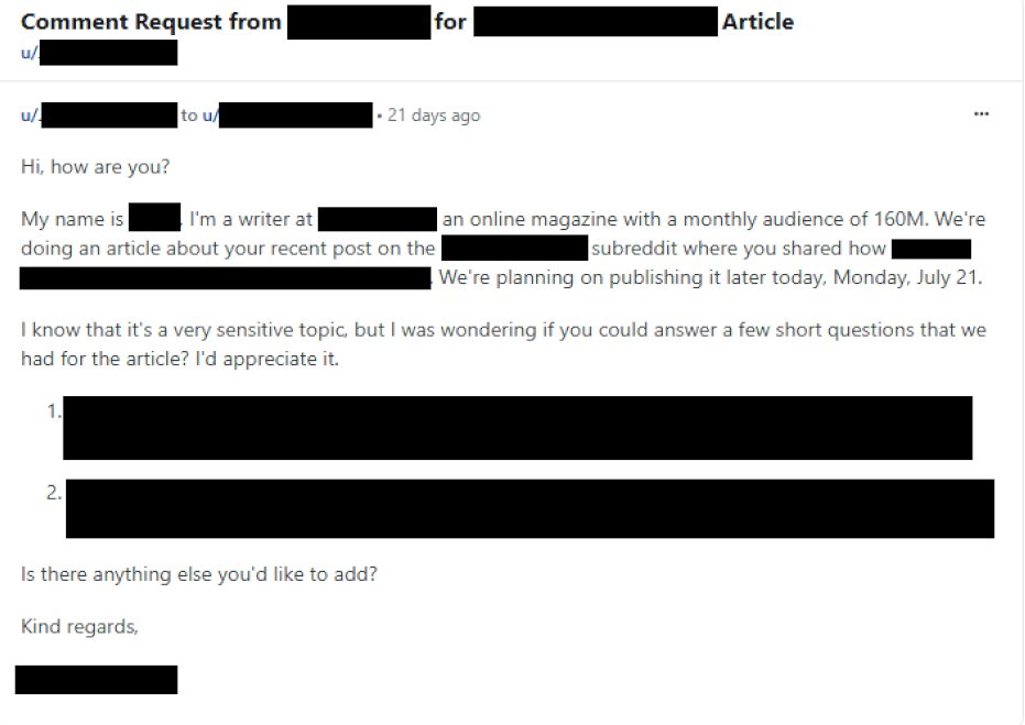 When your Reddit rage bait blows up so much that media outlets DM you.

I didn't respond since I didn't notice it until now, but it looks like they published the article without my input.