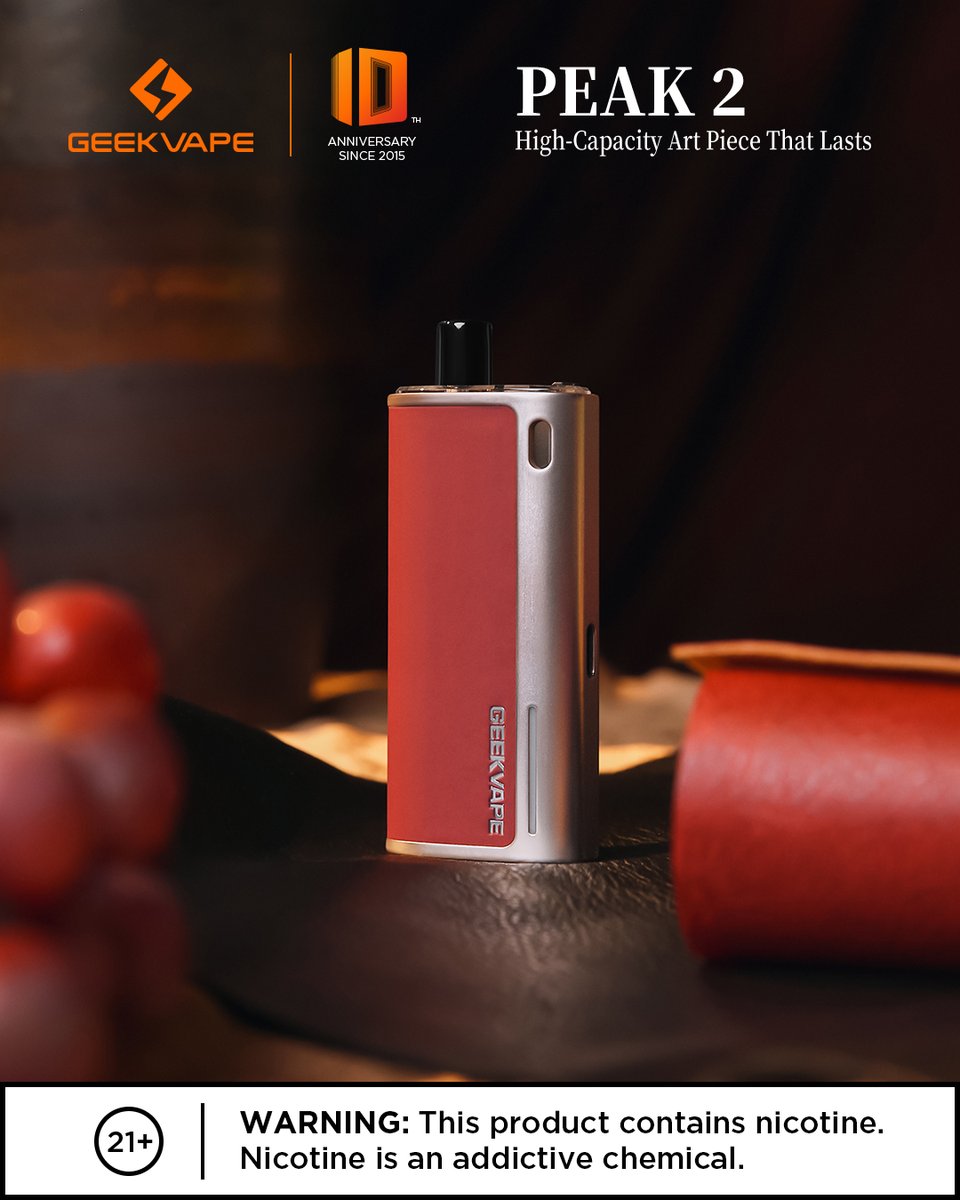 GeekvapeTech's tweet photo. ✨ Geekvape Peak 2 — High-Capacity Art Piece That Lasts
Whether it’s the elegant Champagne Gold or the bold and vibrant Red, Peak 2 is your portable masterpiece.
💡 Which Peak 2 color is your pick?
👇 Tell us in the comments!

👉 https://t.co/7w4AAeLOSo
#Geekvape #Peak2 #VapeWithStyle #Geekvape10th #VapeMood #VapeArt