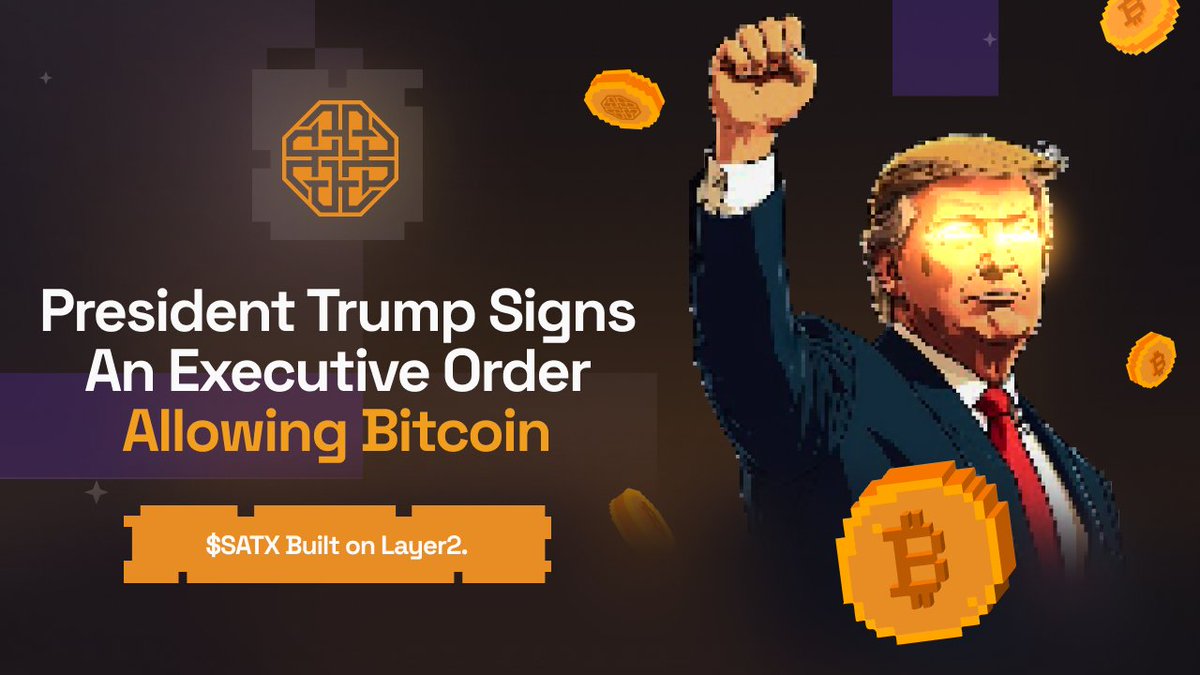 📙 Bitcoin for All Layers of Society

President Trump signs an executive order allowing Bitcoin and cryptocurrencies in 401(k) retirement accounts. 🇺🇸

Long game unlocked.

$SATX Built on Layer2.