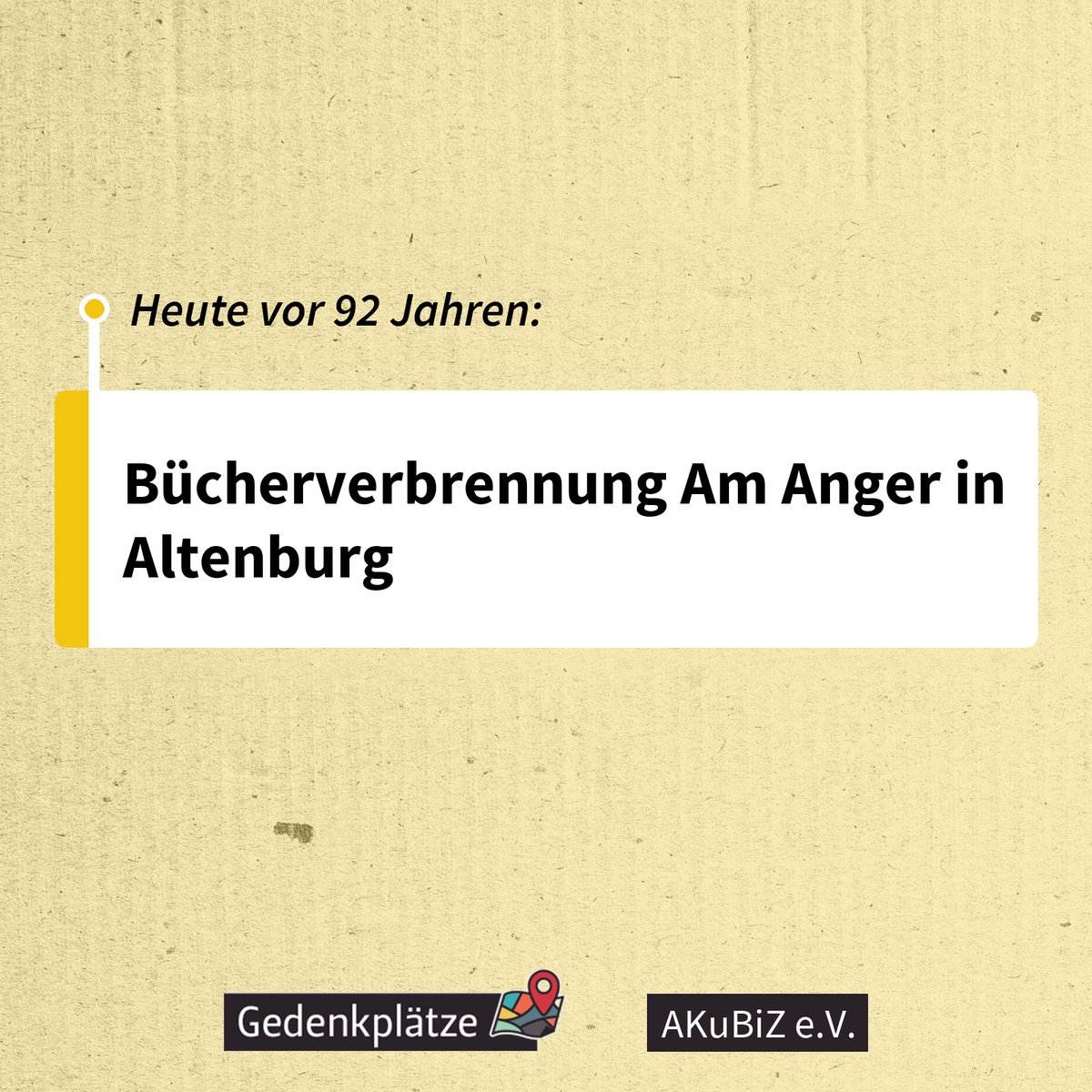 #OTD vor 92 Jahren: Bücherverbrennung Am Anger in Altenburg gedenkplaetze.info/machtetablieru…