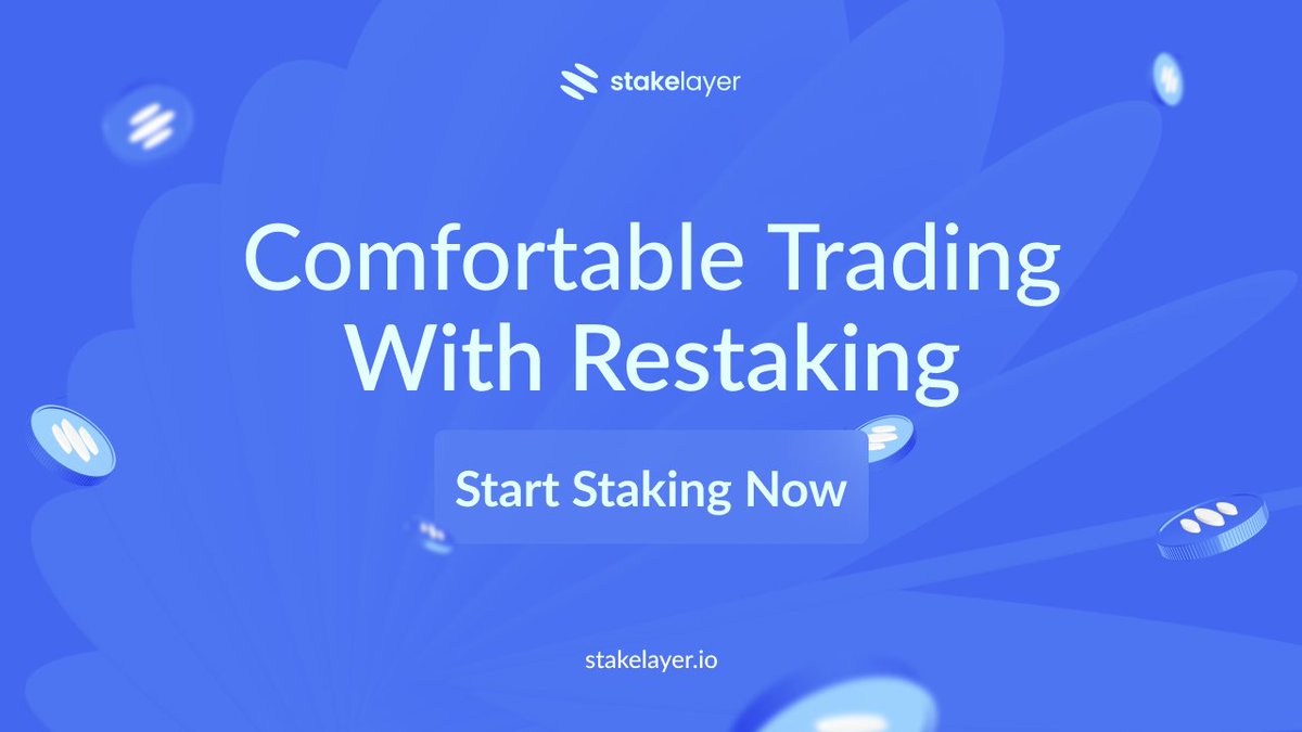 StakeLayerIO's tweet photo. 🟦 What Is Restaking?

It’s not just about increased rewards for liquidity providers.

First and foremost, it strengthens the ecosystem, reduces volatility, and increases market volumes.

Enjoy comfortable trading with $STAKELAYER. 📊 https://t.co/PmAY3dVZWQ