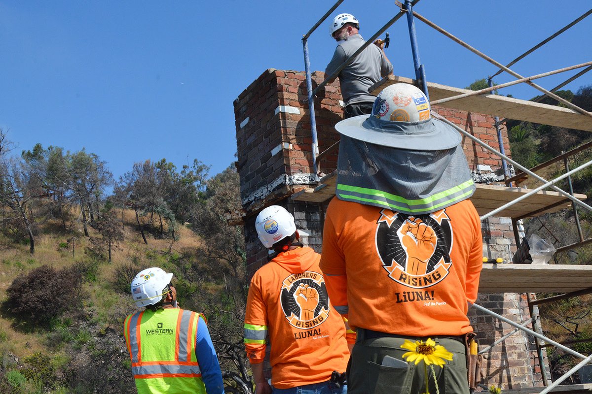 #ICYMI: When disaster strikes, Laborers step up.

Local 300, 585, and 1309 came out for Palisades, CA, recovering chimneys left standing by the Palisades fire last January. 

These chimneys from historically significant homes will be used by the House Museum for Project Chimney,