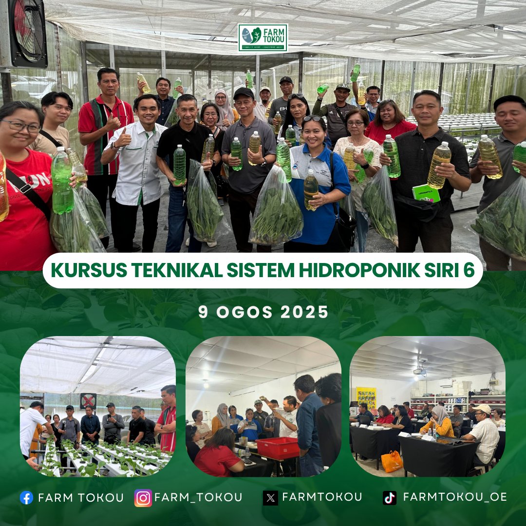 FarmTokou's tweet photo. 9 Ogos 2025 (Sabtu) – Farm Tokou telah menganjurkan 𝐊𝐮𝐫𝐬𝐮𝐬 𝐓𝐞𝐤𝐧𝐢𝐤𝐚𝐥 𝐒𝐢𝐬𝐭𝐞𝐦 𝐇𝐢𝐝𝐫𝐨𝐩𝐨𝐧𝐢𝐤 𝐒𝐢𝐫𝐢 𝟔 dengan penyertaan seramai 𝟏𝟖 𝐨𝐫𝐚𝐧𝐠 𝐩𝐞𝐬𝐞𝐫𝐭𝐚. Tahniah diucapkan kepada peserta yang terlibat.  

#GENitrateSolutions #farmtokou #penampang https://t.co/BOj9OD8miz