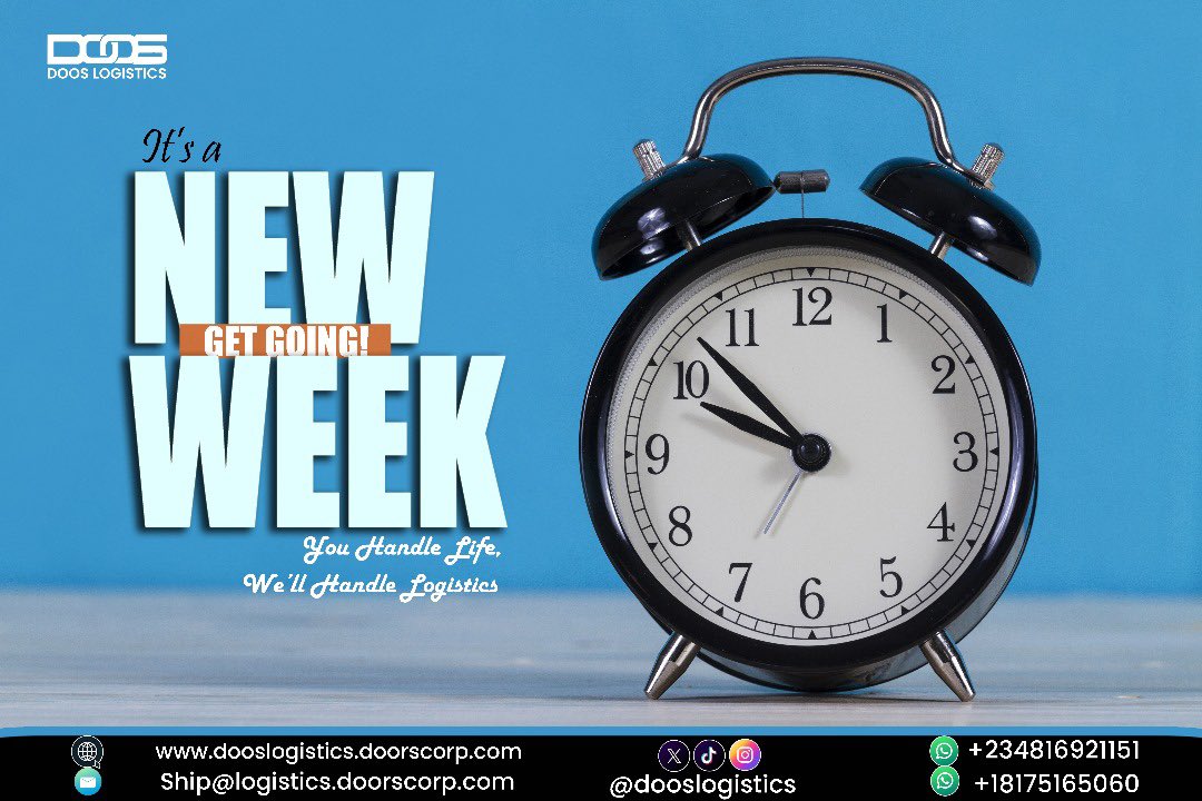 DoosLogistics's tweet image. New week, new moves! 🚀 
You focus on life, we’ll take care of the logistics. 📦
 #DoosLogistics #NewWeekNewGoals