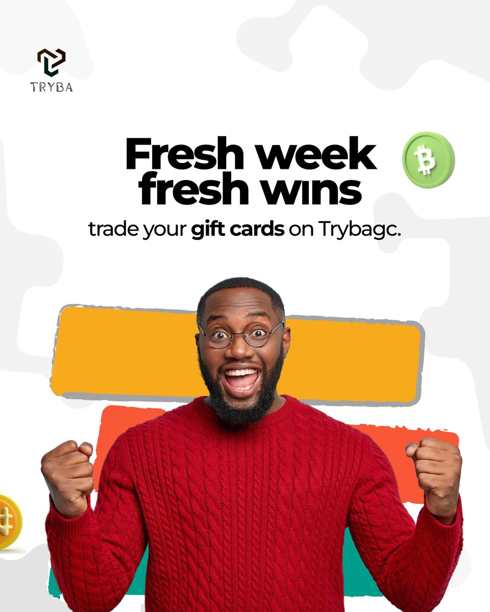 trybagc's tweet image. New week, new wins! 
Start strong and trade your gift cards for the best value on Trybagc. 

 #FreshWeekFreshWins #GiftCardTrading #Trybagc