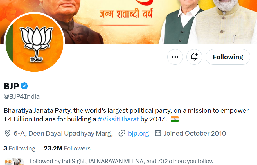 Shiva Mudgil (@shivamudgil) on Twitter photo <a href="/Hinduism_sci/">Hinduism_and_Science</a> Congress's fake news factory is as foolish as it gets; they aren't even quoting the correct handle. I don't know who approves this, Supriya ji or Sheila ji's secretary. Btw BJP has 23.2 M folowers on X and more than 100 Mn membership. <a href="/Hinduism_sci/">Hinduism_and_Science</a> Congress's fake news factory is as foolish as it gets; they aren't even quoting the correct handle. I don't know who approves this, Supriya ji or Sheila ji's secretary. Btw BJP has 23.2 M folowers on X and more than 100 Mn membership.