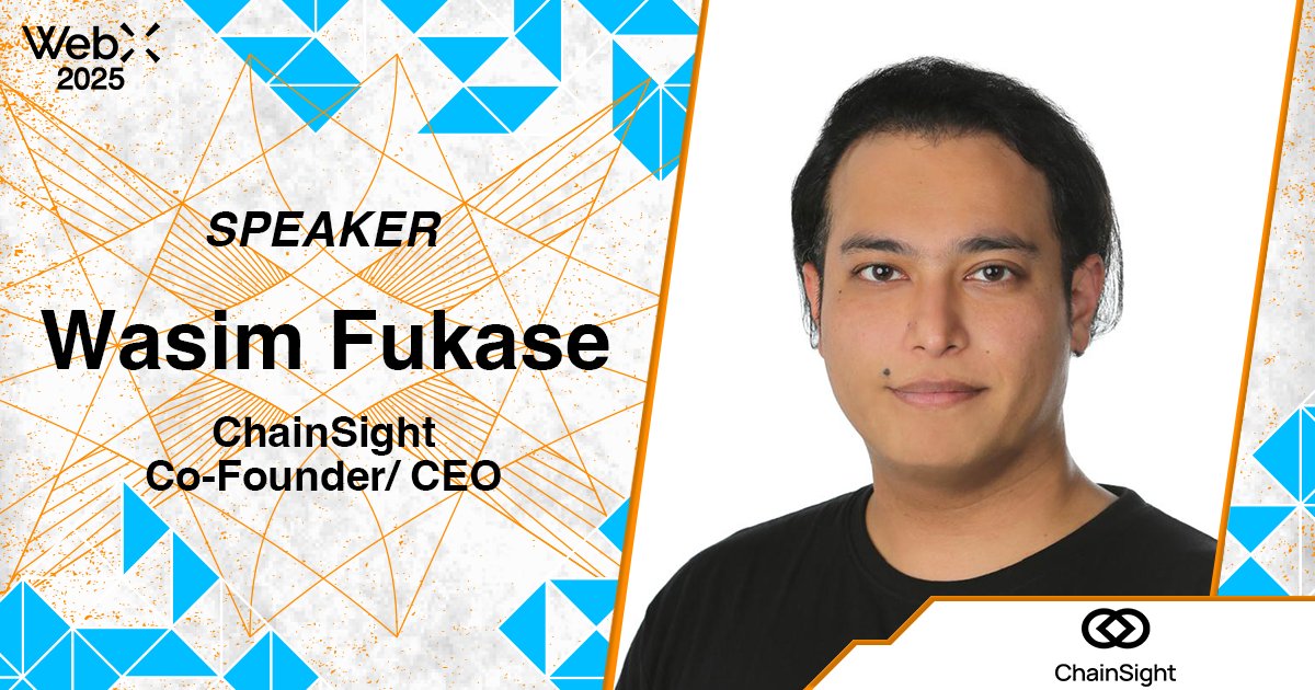WebX_Asia's tweet photo. Meet Wasim Fukase, Co-Founder and CEO at ChainSight, at #WebX2025 on August 25–26, 2025.

Wasim Fukase is the Co-Founder and CEO of ChainSight, an open data network that transforms real-world data into on-chain tradable assets. ChainSight is launching the first oracle-backed indices with verifiable logic on Hyperliquid.

Before founding ChainSight, Wasim was a member of SBK Holding, a family office based in Abu Dhabi, and a Partner at Helion Ventures, where he invested across the crypto ecosystem.

For more details, visit https://t.co/62EXJ7mmNV