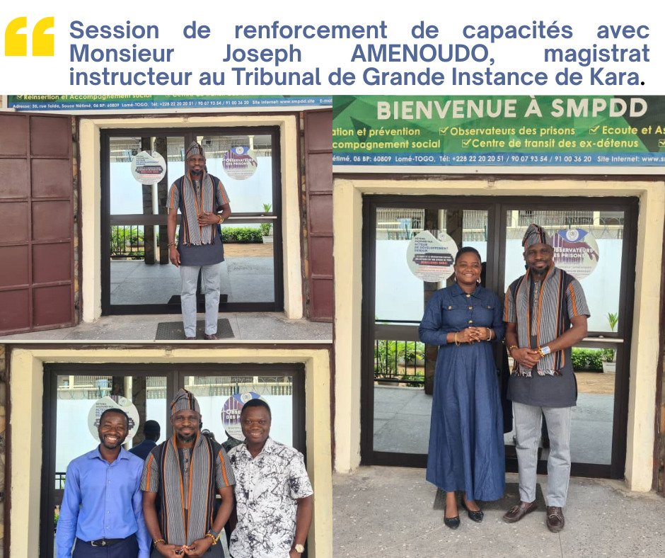 SMPDDofficiel's tweet photo. ⚖️ #Renforcer nos #compétences pour mieux #défendre.

Merci à M. le Juge Joseph AMENOUDO @jojofiertE pour une formation clé sur la détention préventive, les droits des mineurs et l’accès à la justice.

✍️🏾 Une étape de plus vers une #justice plus sociale. 💪

#DroitsHumains https://t.co/NSfHk2KLTN