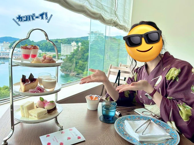 鳥羽国際ホテルの桃アフタヌーンティー写真上げ直し全部美味しかった