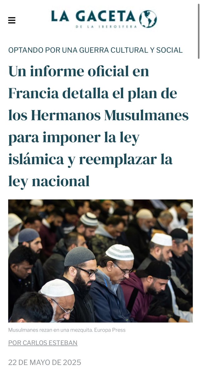 El islamismo avanza en Europa usando las leyes, nuestro dinero y las libertades que ellos niegan en sus países para imponer su ideología totalitaria. 

Si queremos sobrevivir como pueblo y Nación, debemos detenerlos ya.