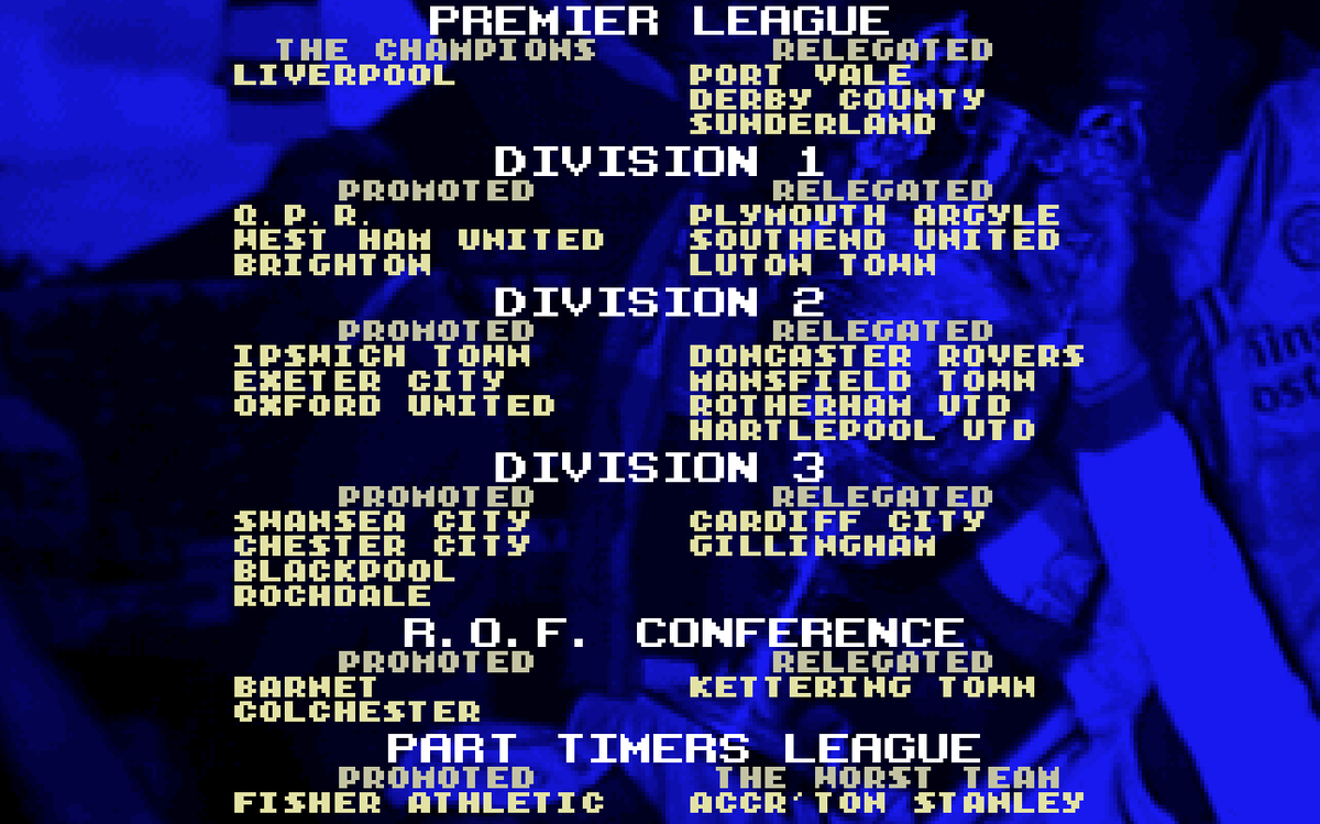 g00nFM's tweet photo. Season 4

No new signings due to our finances, even had to fire my scout, sell my backup goalkeeper and take out a loan in the bank to keep us afloat.

Still managed to finish 4th - lost against Oxford in the playoff final. https://t.co/BW9vWwzrBk