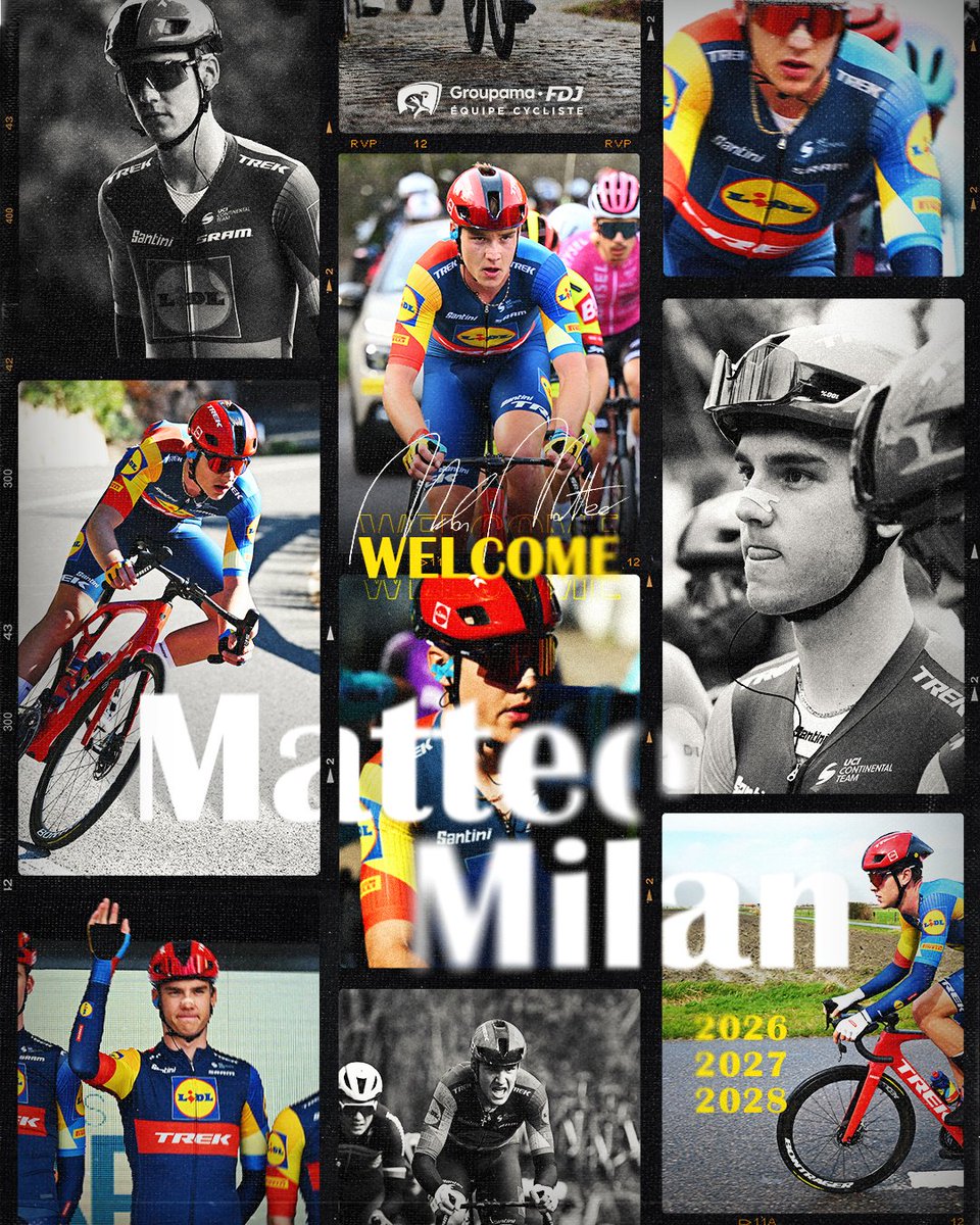 MILAN PREND SON ENVOL 🦅

🇮🇹 Sprinteur italien en devenir, Matteo Milan (22 ans), est notre première recrue. Nous sommes heureux de l'accueillir pour trois saisons, jusqu'en 2028. 🙌

🤝 𝘞𝘦𝘭𝘤𝘰𝘮𝘦 𝘵𝘰 𝘰𝘶𝘳 𝘧𝘪𝘳𝘴𝘵 𝘴𝘪𝘨𝘯𝘪𝘯𝘨 𝘧𝘰𝘳 𝘯𝘦𝘹𝘵 𝘴𝘦𝘢𝘴𝘰𝘯𝘴 :