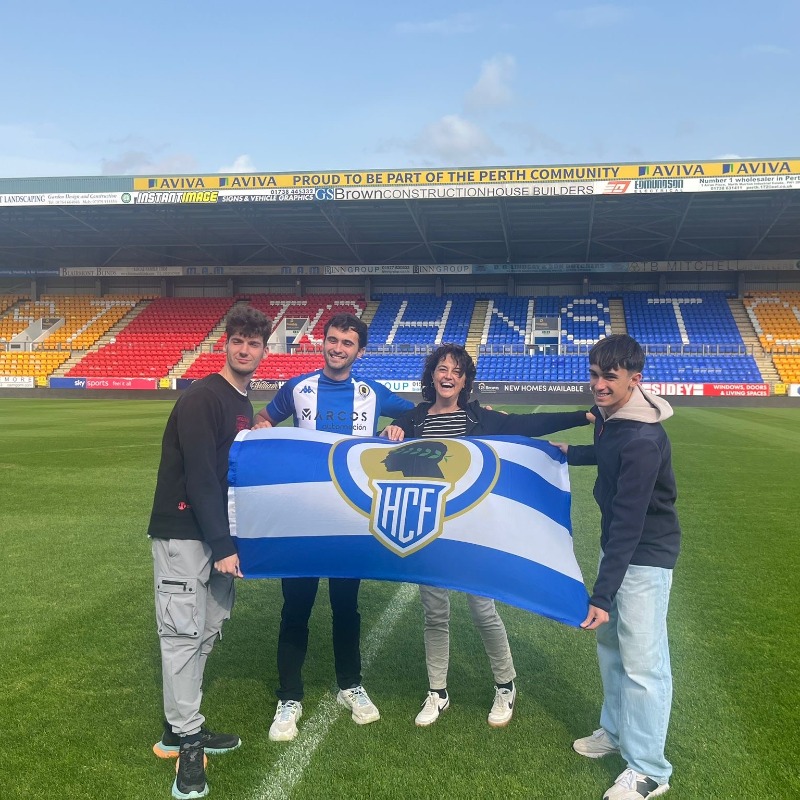 Supporters of Spanish side <a href="/cfhercules/">Hércules CF 💙🤍💯</a> stopped by McDiarmid Park for a look around and stadium tour 💙

Thanks for visiting 👋

#SJFC