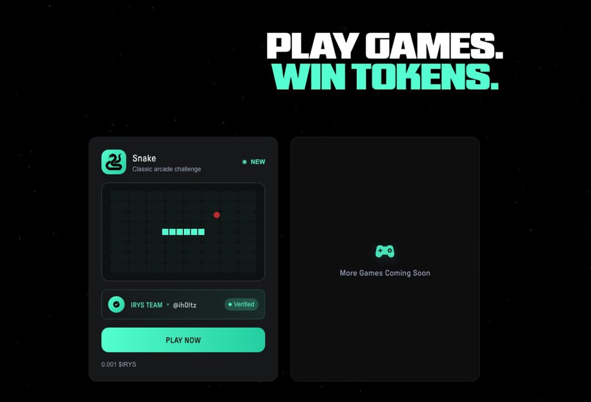 CryptoVerse Xplorer (@cryptoxverse) on Twitter photo >> <a href="/irys_xyz/">Irys (✧ᴗ✧)</a> Testnet is LIVE and backed by $8M funding & 100% the best part is it is free to join.
How to jump in?
1) Claim faucet → irys.xyz/faucet
2) Head to play.irys.xyz
3) Connect wallet & deposit test $IRYS
4) Play the 🐍 Snake game
New dApps coming >> <a href="/irys_xyz/">Irys (✧ᴗ✧)</a> Testnet is LIVE and backed by $8M funding & 100% the best part is it is free to join.
How to jump in?
1) Claim faucet → irys.xyz/faucet
2) Head to play.irys.xyz
3) Connect wallet & deposit test $IRYS
4) Play the 🐍 Snake game
New dApps coming