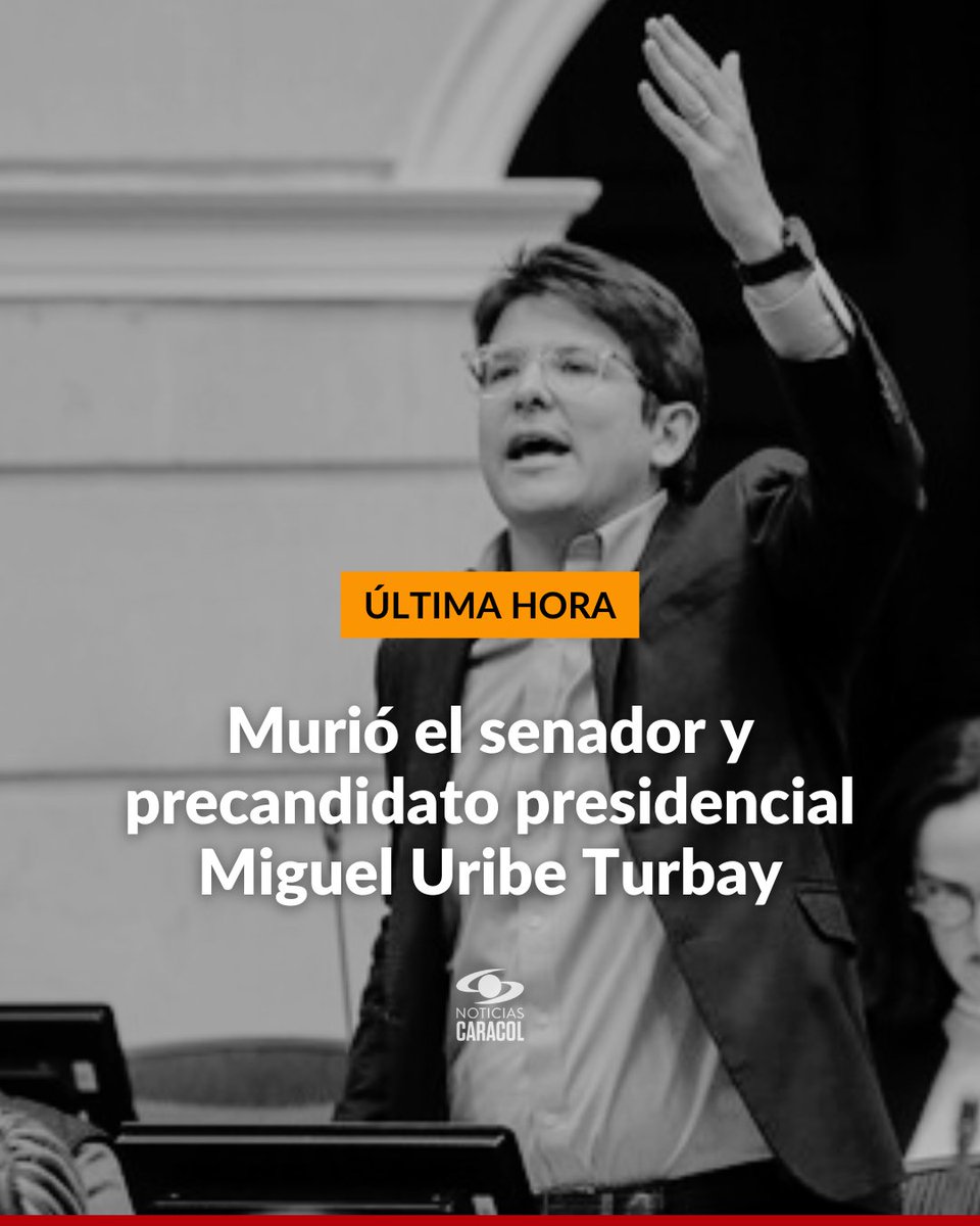 #ÚLTIMAHORA | Murió Miguel Uribe Turbay tras el atentado del que fue víctima el pasado 7 de junio en Bogotá.

Siga el cubrimiento en vivo en noticiascaracol.com