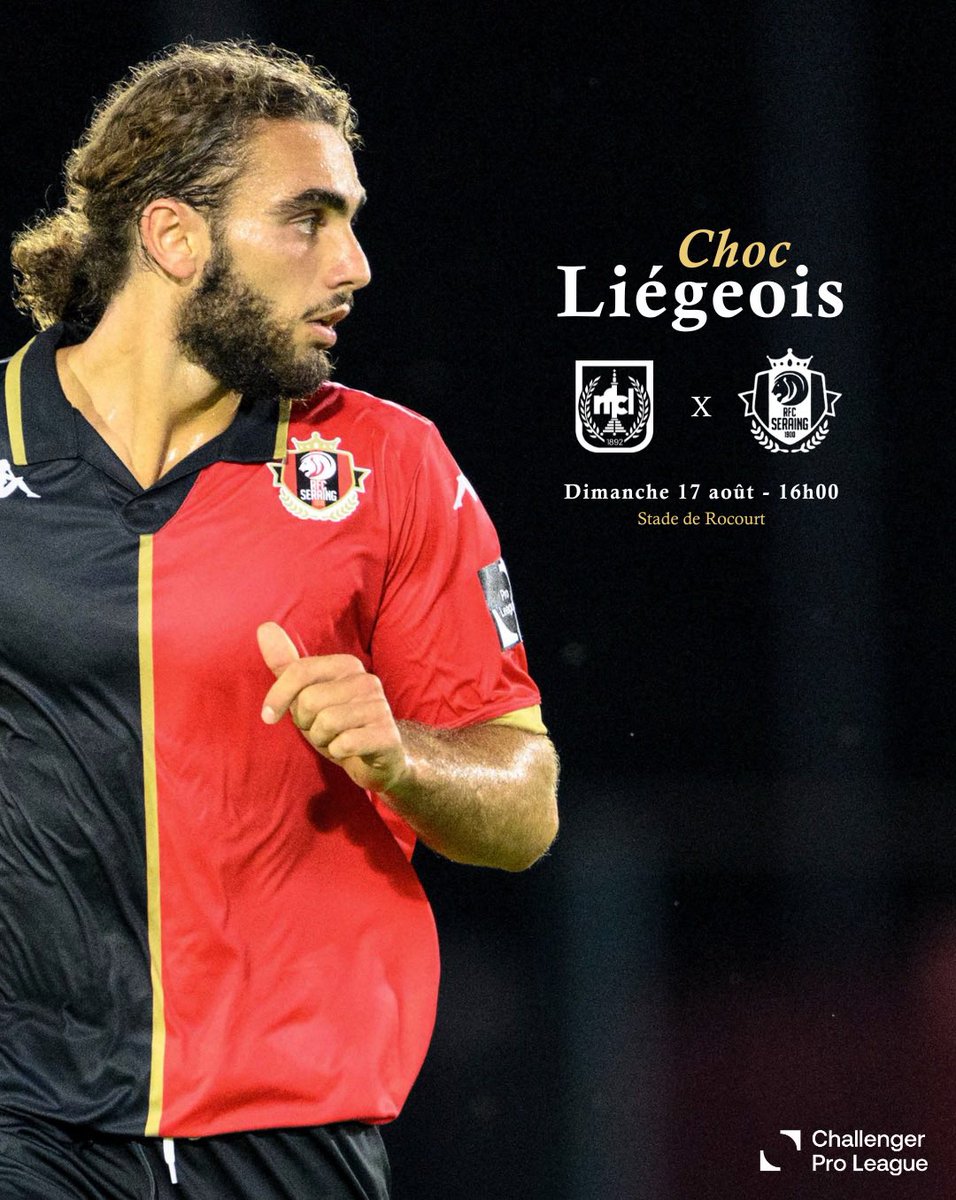 RfcSeraing167's tweet photo. 🔴⚫️ 𝐍𝐄𝐗𝐓 𝐌𝐀𝐓𝐂𝐇 : 𝐂𝐇𝐎𝐂 𝐋𝐈𝐄́𝐆𝐄𝐎𝐈𝐒 🔜
👉 Nos Métallos se rendront ce dimanche 17 août prochain à 16h00 au Stade de Rocourt pour le premier 𝗖𝗵𝗼𝗰 𝗟𝗶𝗲́𝗴𝗲𝗼𝗶𝘀 de la saison !
ℹ️ Informations pratiques & ticketing : https://t.co/dxRfPkD6Dr
#RFCLSER https://t.co/ORD0PLWn8h