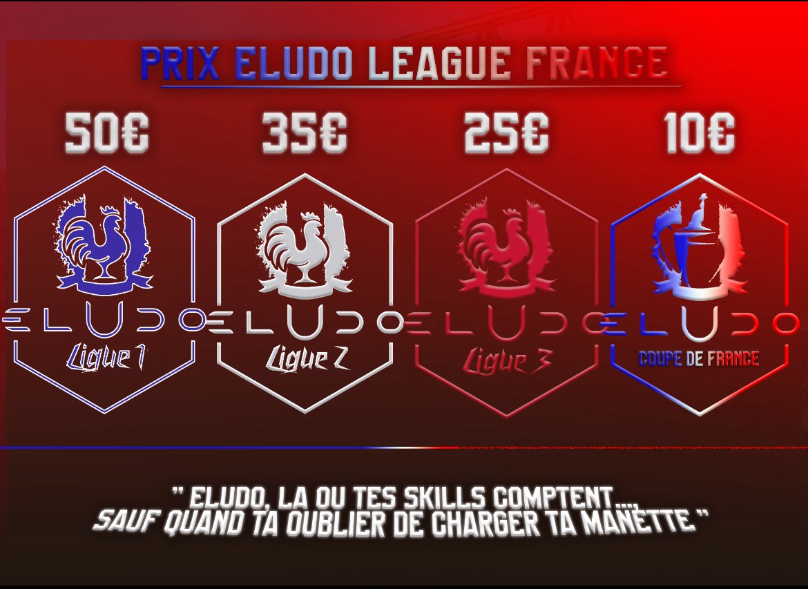 Bonjour à tous,
La eLudo League France arrive pour du lourd.
Grosse compétition pour le prochain Opus.
Pour plus d’informations n’hésitez pas à rejoindre le discord discord.gg/9YeaxxvU
