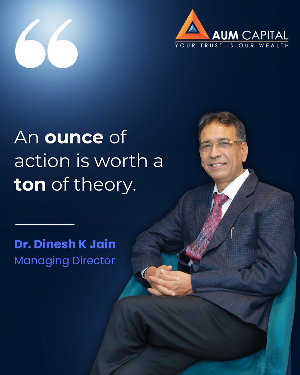 AUM Capital Market (@aumcap) on Twitter photo Our MD, <a href="/dineshjain61/">Dinesh K Jain</a>, reminds us that ideas take shape only when backed by action!
#LeadershipWisdom #ActionOverWords #Inspiration #AUMCapital #Leadership #Motivation #SuccessMindset #VisionToReality Our MD, <a href="/dineshjain61/">Dinesh K Jain</a>, reminds us that ideas take shape only when backed by action!
#LeadershipWisdom #ActionOverWords #Inspiration #AUMCapital #Leadership #Motivation #SuccessMindset #VisionToReality