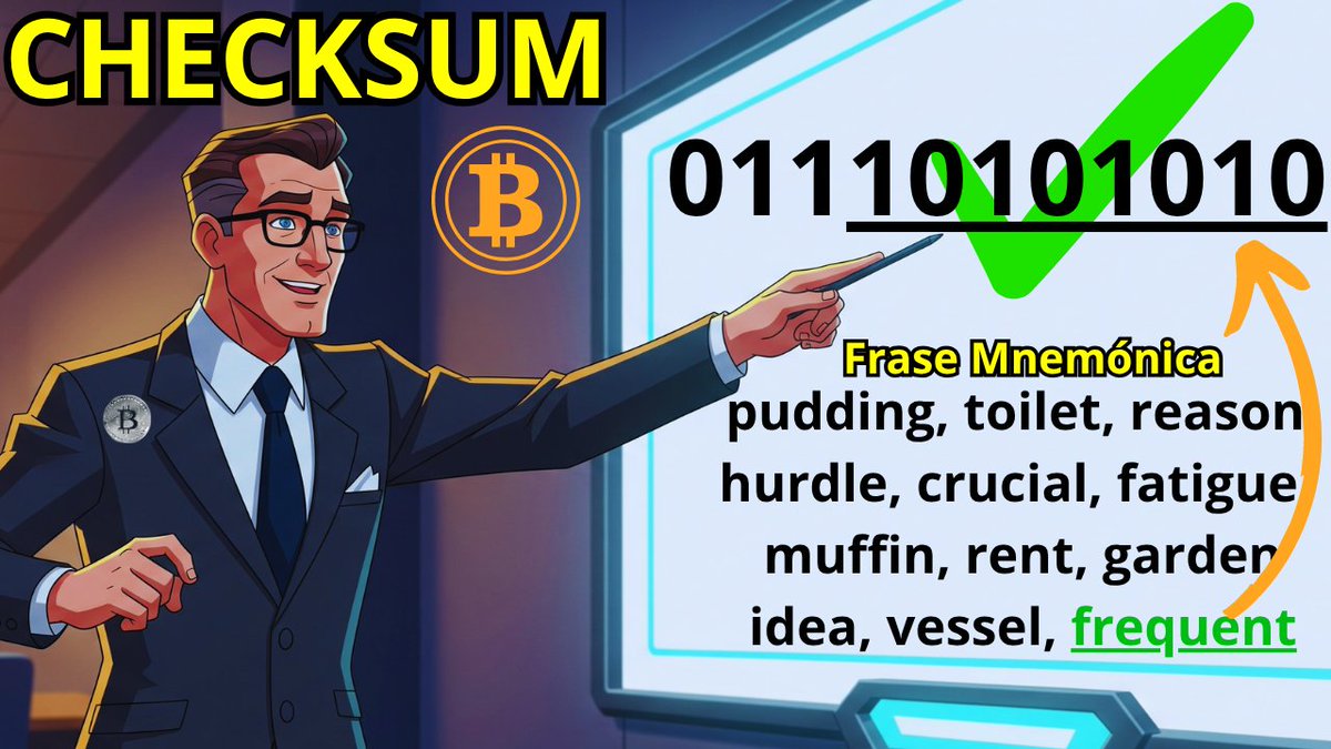 Btcdesdecero's tweet photo. ¿Que es el Checksum en Bitcoin? 🤔

En este video vemos de forma sencilla qué es el Checksum en Bitcoin. ¡El guardián de tu frase mnemónica! 🛡️

¡Míralo aquí! 👉 https://t.co/k3dtkSBB2T

#checksum #educaciónbitcoin #bitcoin #bitcoindesdecero #frasemnemónica #seguridadbitcoin https://t.co/OTgfdbRfpt