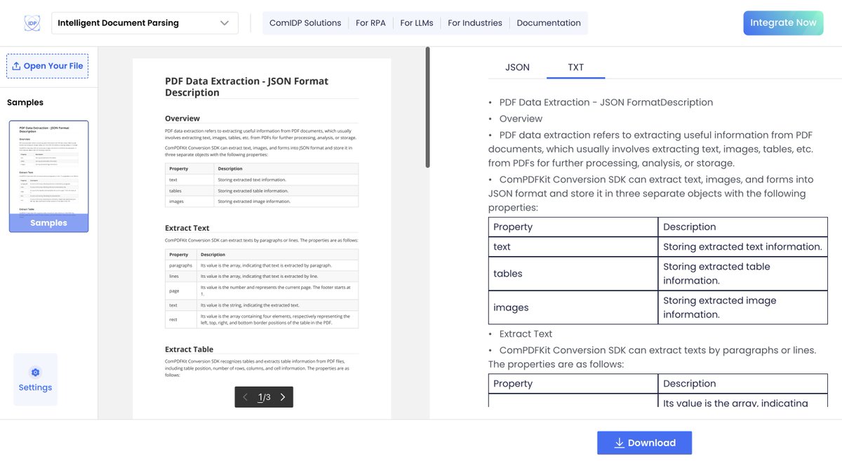 Got a million pages to parse? No problem.  

ComIDP's Intelligent Document Parsing processes 1,000,000+ pages per hour — with 98%+ layout-accurate results.  ⚡

Try online demo here: compdf.com/demo/idp/docum… #ComIDP #IntelligentDocumentParsing