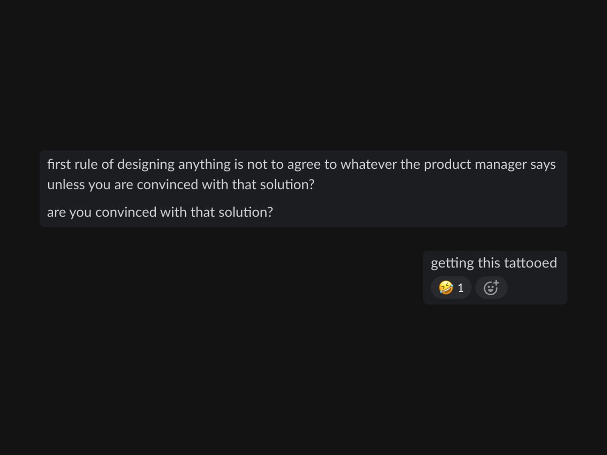 Senior Designer's words; not mine