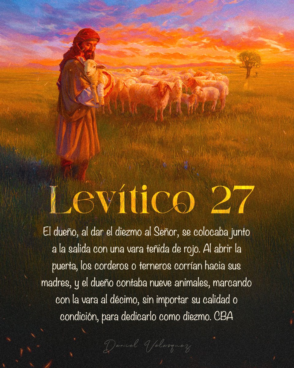RPSP #Leviticos27
32 Y todo diezmo de vacas o de ovejas, de todo lo que pasa bajo la vara, el diezmo será consagrado a Jehová.
RPSP #Leviticos27
@adventistas_mlt
@adventistasmlt
@adventistasmlt1