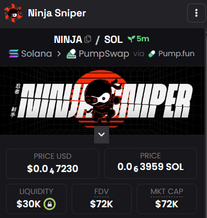 Now, Dexscreener has been updated! Let's go Ninja Sniper fam