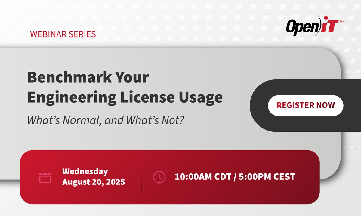 Are your engineering teams over-licensed—or underusing what they have?

Join our Aug 20 webinar to benchmark license usage against industry norms &amp; build smarter, data-driven strategies.

📅 Aug 20 | 10 AM CDT
🎙️ With Sagi Reuven
🔗 lnkd.in/g9mys7rr

#Engineering