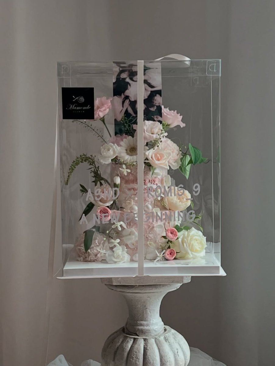 fiq_D_flover's tweet photo. The cake ordered by ASND to celebrate fromis_9's concert. It's so pretty 💕 https://t.co/2IUMaj5jZt