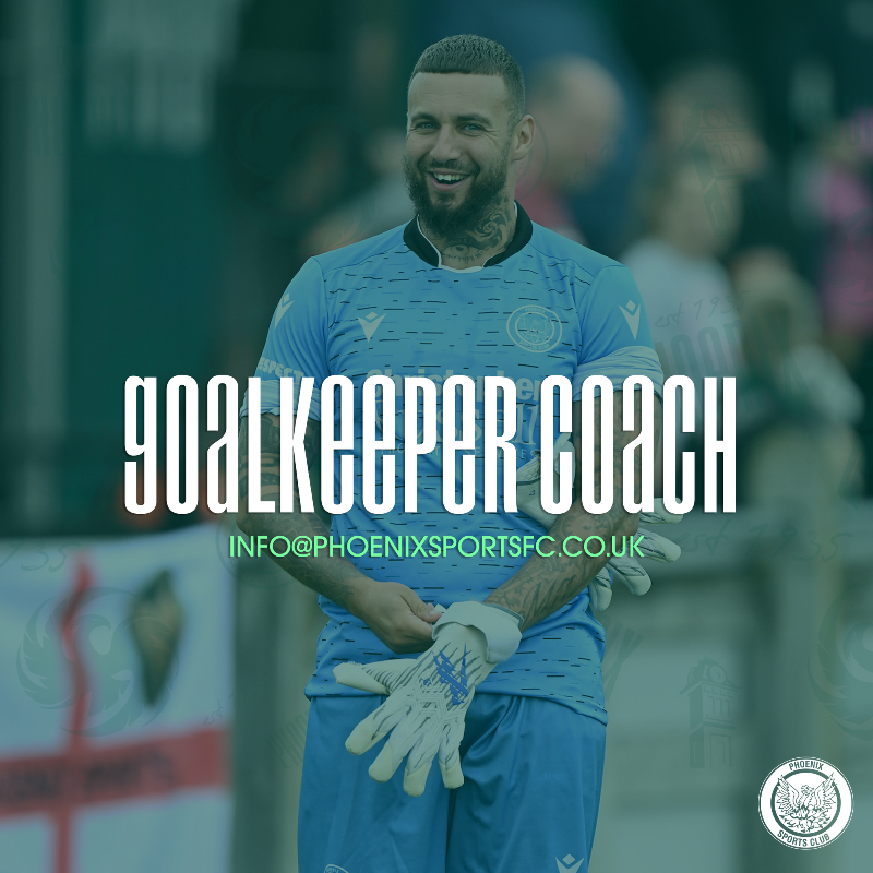 phoenixsportsfc's tweet photo. We’re on the hunt for three people to fill first-team roles at Phoenix.  🟢⚫️

🧢 Coaching assistant 
🧤 Goalkeeper Coach
 🧳 First-Team Kitman 

Be part of the Phoenix family, drop us a message or email:
Info@PhoenixSportsFC.co.uk 

#PhoenixSportsFC