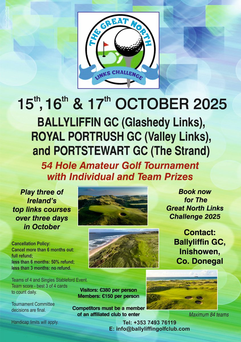 This year sees the return of the revamped Valley links in Royal Portrush to the rota and we are delighted to confirm next year will see the much anticipated return of Dunluce Links. Competitors this year will be given priority in securing a spot in next years event.