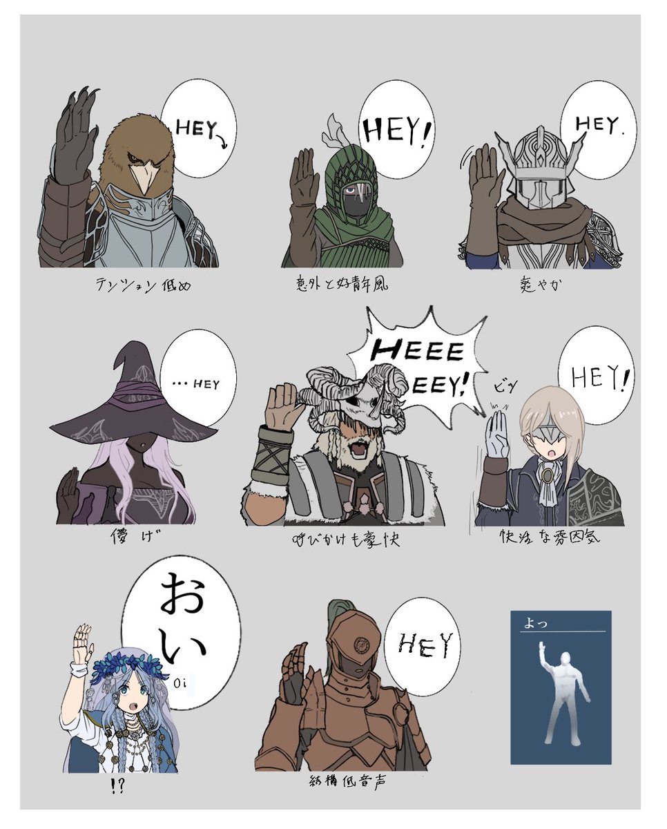 キャラ毎のジェスチャー「よっ」
 #NIGHTREIGN