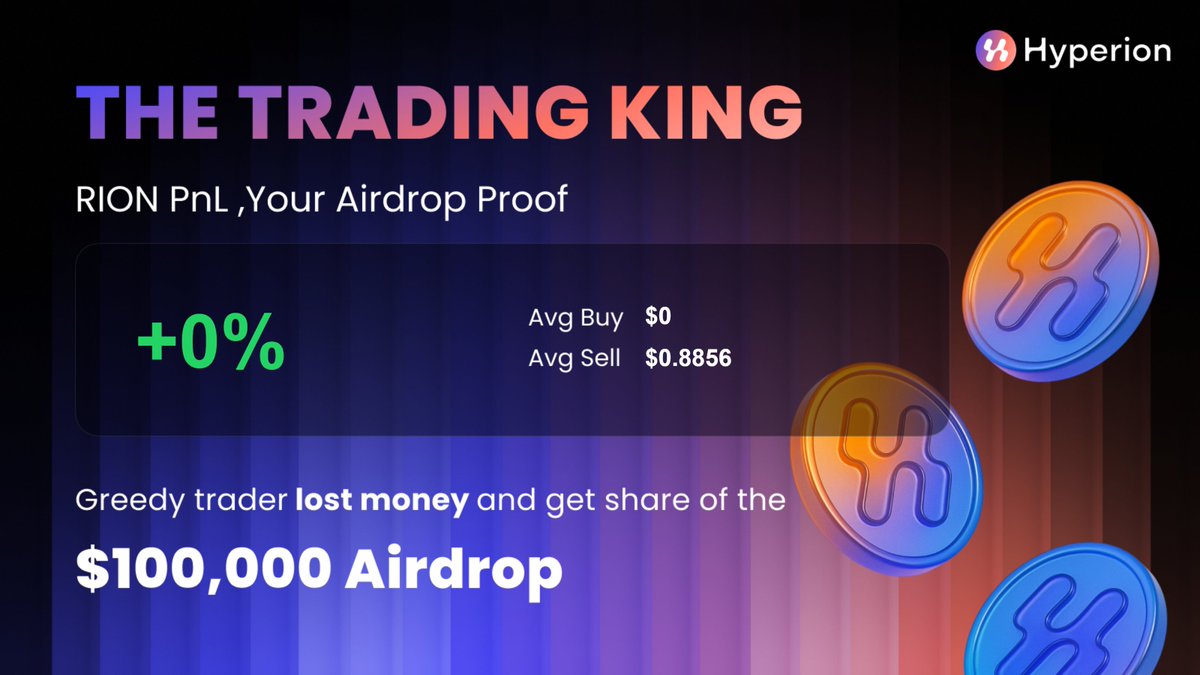 top_abhi's tweet photo. I sold RION and am now waiting for my share of the $100K Airdrop @hyperion_xyz

#RIONTRADINGKING https://t.co/IZUZUhfHbY