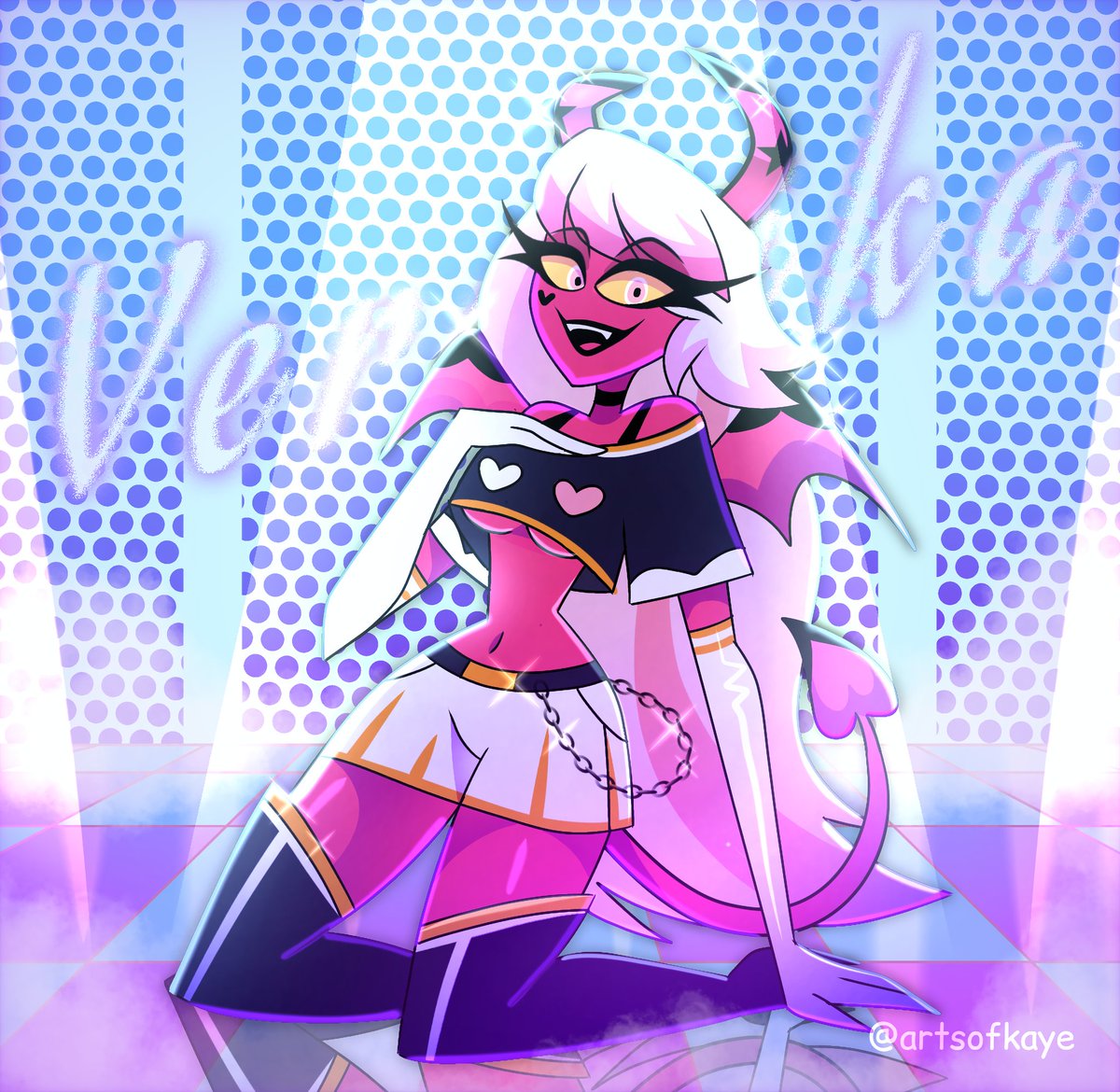 artsofkaye's tweet image. Verosika concert commission for @Kuroshi_Rose11! Thank you so much 😈🎶
#Helluvaboss #Hazbinhotel